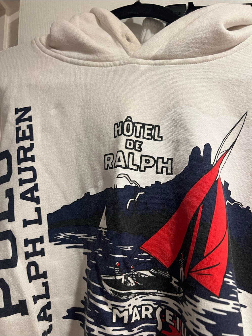 Polo by Ralph Lauren Cream Graphic Hoodie & Jogger Set - Picture 3 of 8